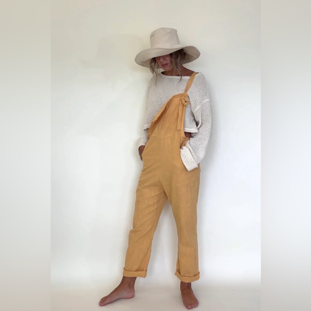 Kepola Linen Overalls ~ mustard